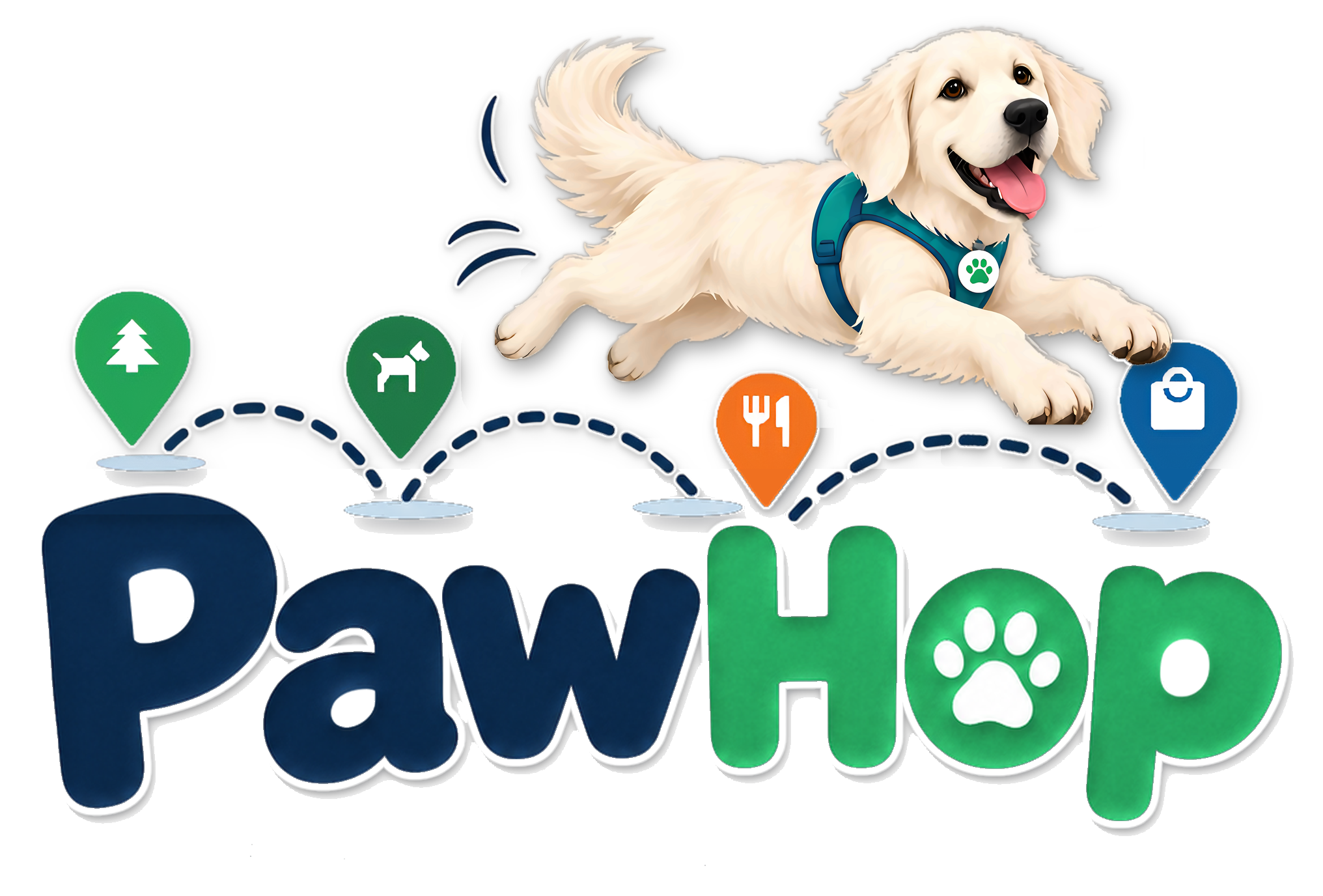 PawHop. Find your next dog friendly stop.